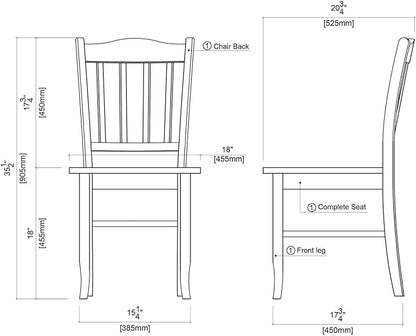 Boraam Shaker Chair, Walnut, Set of 2