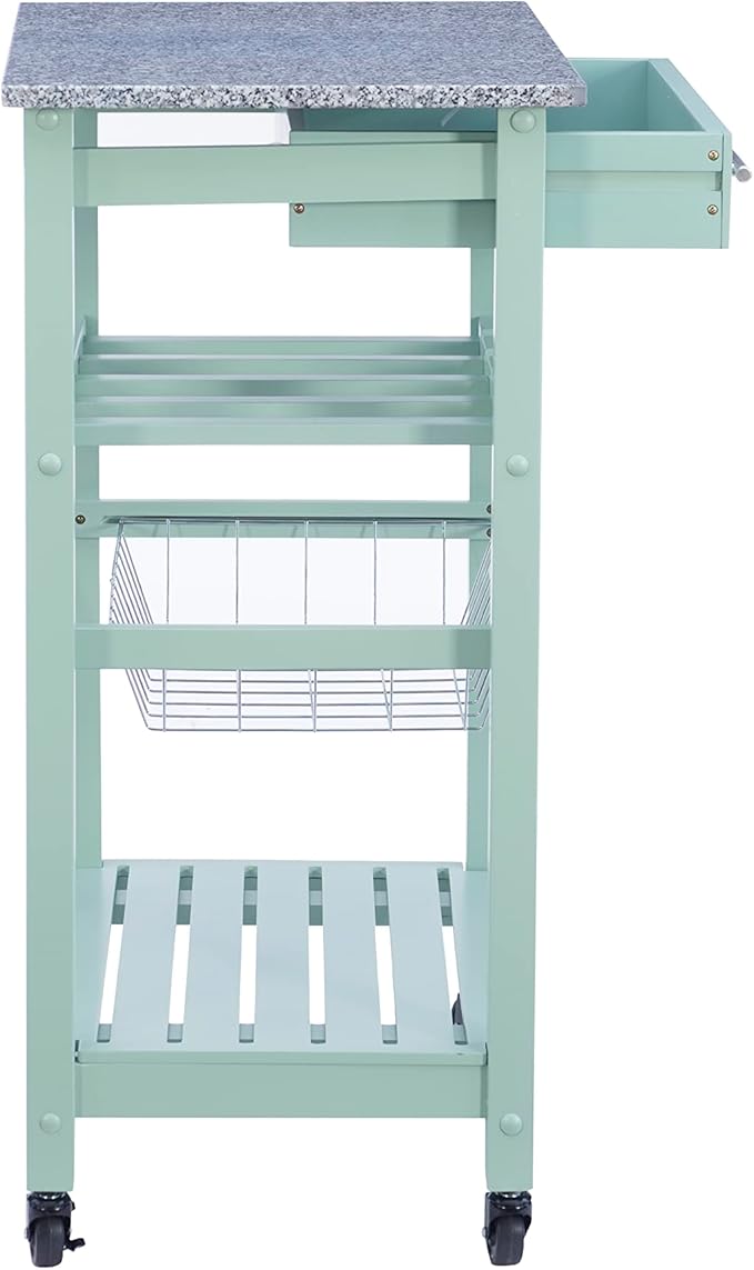 Linon Kitchen Island, Green, 15.75 x 22.83 x 33.86 Inches