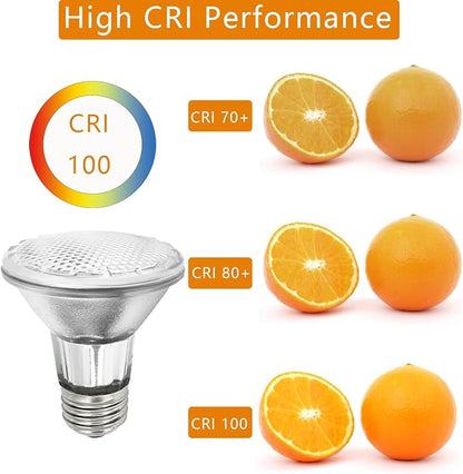 BOGAO Par20 Bulbs, 2 Pcs 120V 50W Par20 Light Bulbs, E26 Medium Base Long Lasting Life High Output Reflector Flood Lights Replacement Range Hood Light - Warm Light