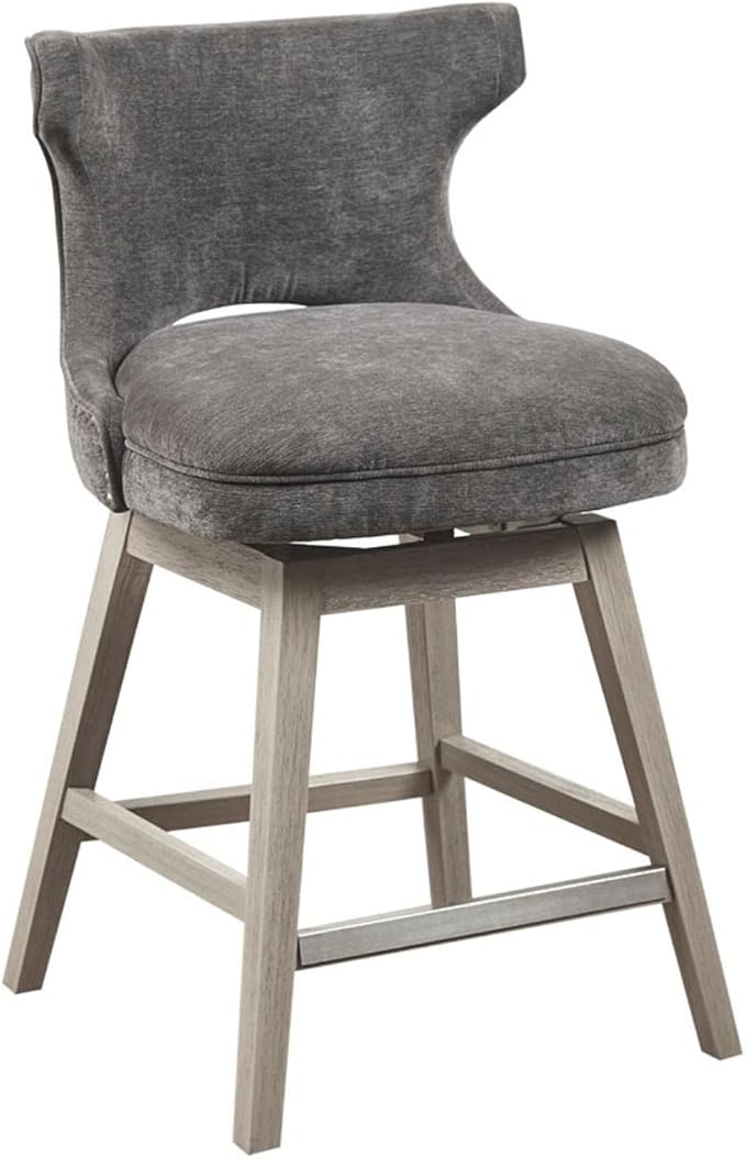Madison Park Emmett Swivel Counter Stool with Charcoal Finish MP104-1119