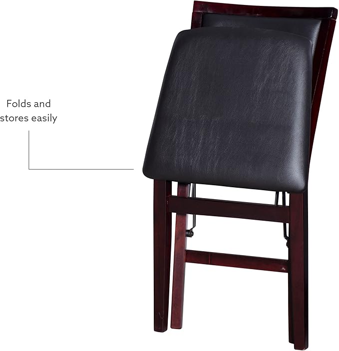 Linon Keira Pad Folding Chair, Set of 2, Engineered Wood
