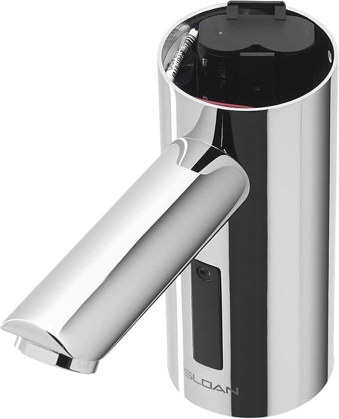 Sloan Optima EAF-275 Sensor Activated Solar Touch-Free Faucet, Commercial Grade with Mounting Hardware - 0.5GPM Solar Powered, Deck-Mounted Mid Body, Polished Chrome Finish, 3335016