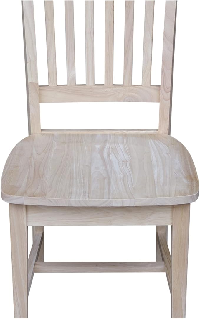 International Concepts Mission Side Chairs, Solid Parawood, Unfinished (Set of 2)