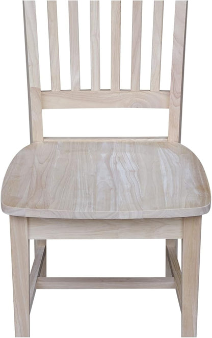International Concepts Mission Side Chairs, Solid Parawood, Unfinished (Set of 2)