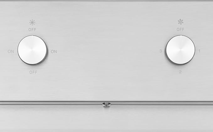 Hauslane Range Hood Insert 36 inch,Stainless Steel Built-In Range Hood with 3-SPEED Dual Control Knobs,Dishwasher-safe baffle filters,GU10 LED bulbs,6" Round Duct for Vented or Ductless