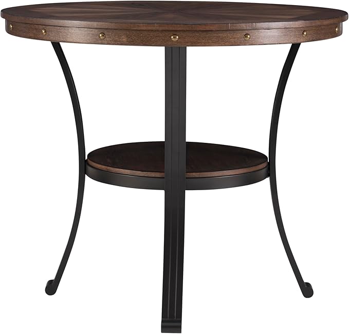 Powell Franklin Dark Wood with Metal Accent Counter Height Dining Table