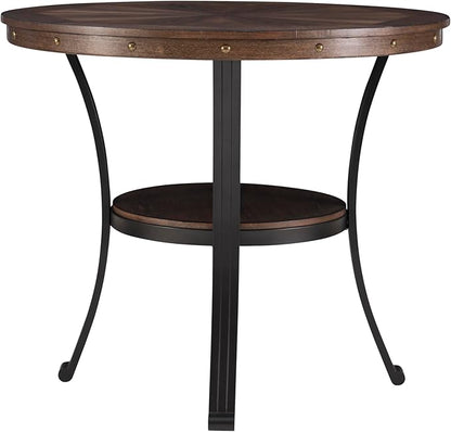 Powell Franklin Dark Wood with Metal Accent Counter Height Dining Table