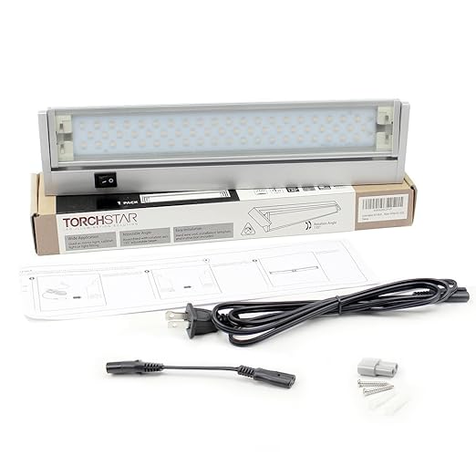 Multi-function LED Under Cabinet Lighting Fixture -Plug-In Installation- Angle Adjustable LED Mirror Light - Warm White - Shatterproof PC diffuser Aluminum Housing 120° Beam Angle for Cabinet, Bathroom, Accent Lighting