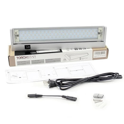 Multi-function LED Under Cabinet Lighting Fixture -Plug-In Installation- Angle Adjustable LED Mirror Light - Warm White - Shatterproof PC diffuser Aluminum Housing 120° Beam Angle for Cabinet, Bathroom, Accent Lighting