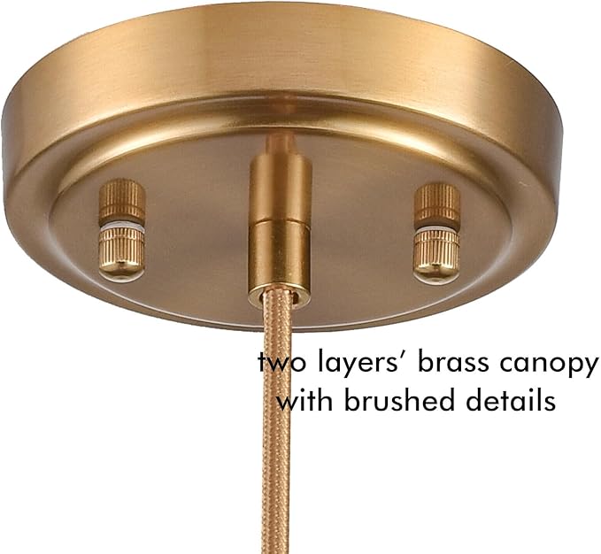 DEYNITE Modern Pendant Light Fixtures Brass Hanging Light for Kitchen Island
