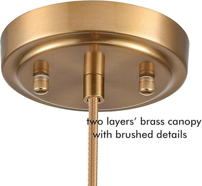 DEYNITE Modern Pendant Light Fixtures Brass Hanging Light for Kitchen Island