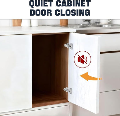 Mousike 40 Pack (20 Pair) Soft Close Cabinet Hinges, 1/2 Overlay Soft Close Hinges for Kitchen Cabinet, Stainless Steel, Built-in Damper, 100 Degree Opening Angle, 6 Way Adjustment