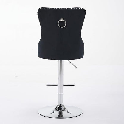 Modern Dining Chair Mid-Century Kitchen Table and Chairs with Sturdy Stable Base, Easy Assembly Luxury Furniture for Dining Room, Home Pub and Kitchen Island,Black-Foam-2PC-2