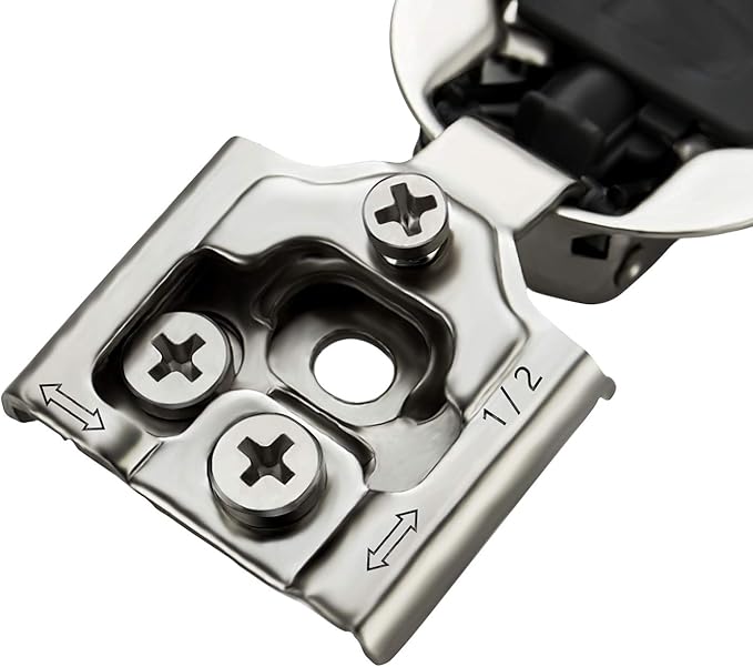 Ravinte 20 Pack 10 Pair 1/2 inch Overlay Soft Close Hidden Door Hinge for Kitchen Cabinet Stainless Steel Adjustable Satin Nickel Hardware