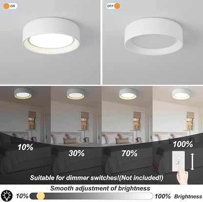 Dimmable Led Flush Mount Ceiling Light,11.8 Inch Round White Lighting Fixtures,5CCT 3000K-6000K Modern Close to Ceiling Lights for Kitchen,Hallway,Entryway,Laundry Room
