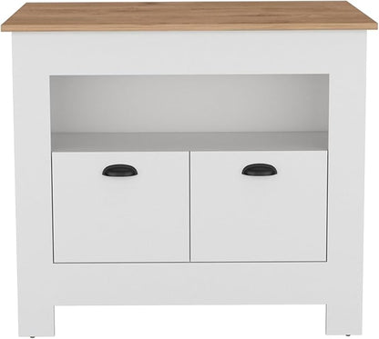GOWE Arlet Kitchen Island Two Door Cabinet and Shelf