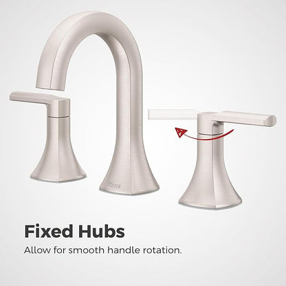 Pfister Vaneri Bathroom Sink Faucet, 8-Inch Widespread, 2-Handle, 3-Hole, NSF Certified, Spot Defense Brushed Nickel Finish, LF049VRIGS