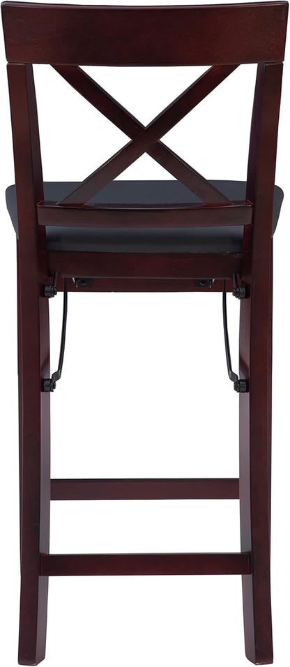 Linon Triena X Back Folding Counter Stool, Brown