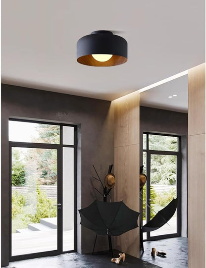 Staircase Flush Mount Ceiling Light Fixture 8.6in Rust-Proof Iron Ceiling Lamp G9 5W Warm Light 3000K Close to Ceiling Light Retro Industrial Interior for Shops, Hostels, Clothing Stores