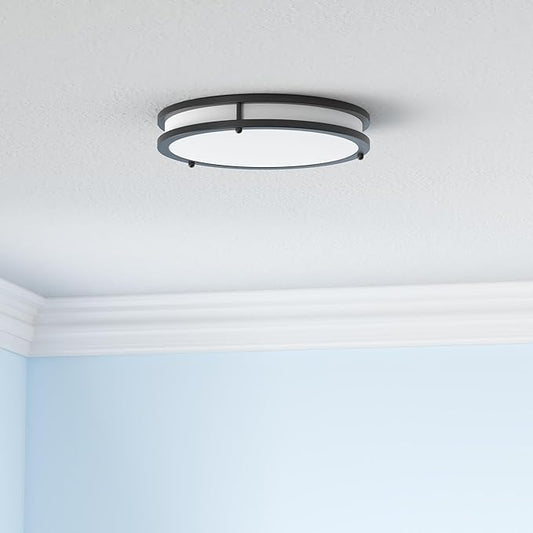 TOBUSA 36W 3600lm Super Bright LED Ceiling Light Fixtures, Modern Black Flush Mount LED Lights Daylight White 5000K, 13 Inch Dimmable Ceiling Lamps for Kitchen Bathroom Hallway Bedroom, 2 Packs