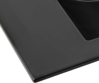 JONATHAN Y SNK1003B Ancillary 3-Hole 36 in. W x 18.25 in. D Classic Contemporary Rectangular Ceramic Single Sink Basin Vanity Top, Black