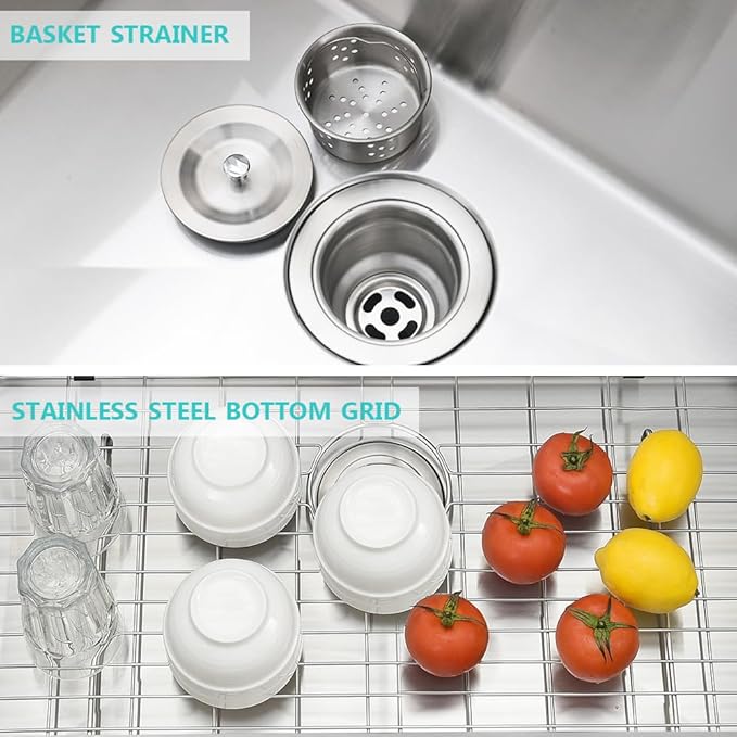 30 Inch Undermount Kitchen Sink with Faucet Combo-iAnomla 30x19 Stainless Steel Kitchen Sink and Faucet Combo Set 16 Gauge Single Bowl Deep Undermount Sinks Deep Sinks