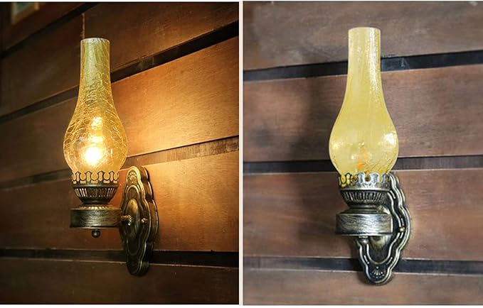 DouSeiAi Wall Sconce Light - Vintage Industrial Rustic Farmhouse Style, Clear Glass Shade Fixture for Bedroom Bedside, Living Room, Hallway, Staircase (1-Pack)