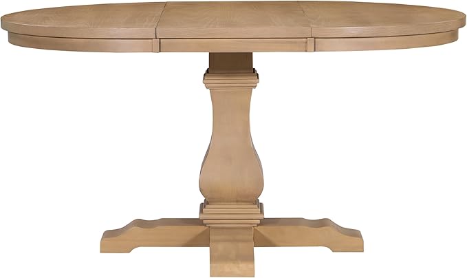 Christopher Knight Home Tokin Extendable Dining Room Table for 6, Wooden Round Expandable Kitchen Table, Vintage Oval Dining Table for Dining Room Kitchen, Light Natural