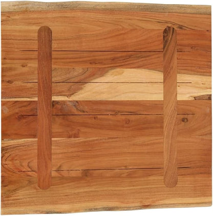Rustic Acacia Wood Small Square Table Top 15.7x15.7x1.5 in Live Edge Solid Wood Tabletop for Butcher Block Standing Desk Side Coffee Bar Counter