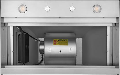 Hauslane Range Hood Insert 30 Inch,Stainless Steel Built-In Range Hood with 3-SPEED Dual Control Knobs,Dishwasher-safe baffle filters,GU10 LED bulbs,6" Round Duct for Vented or Ductless