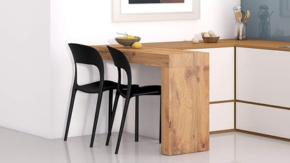 Mobili Fiver, Evolution Dining Table 47.2 x 15.7 in, Rustic Oak with One Leg, Made in Italy
