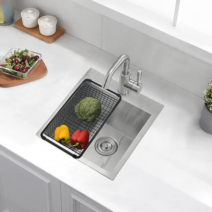 18 Inch Drop In Stainless Steel Kitchen Bar Sink, Luckyhorse 18” x 18” x 10” 18 Gauge Stainless Steel Small Kitchen Outdoor Sink LH020LX