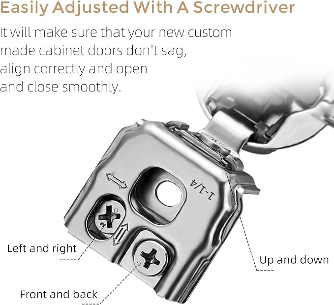 Ravinte 60 Pack 30 Pair 1-1/4 inch Overlay Cabinet Hinges Kitchen Soft Close Hidden Door Hinges for Kitchen Cabinet Stainless Steel Adjustable Satin Nickel Cupboard Hardware