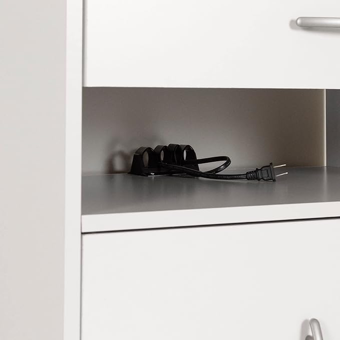 South Shore Axess Microwave Cart on Wheels Pure White, Contemporary