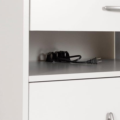 South Shore Axess Microwave Cart on Wheels Pure White, Contemporary
