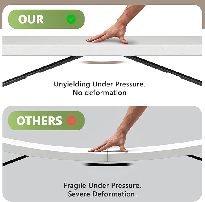 6ft Folding Table, Heavy Duty Plastic Card Table with Foldable Steel Legs, Metal Frame Support up to 600 lb, Portable for Indoor, Outdoor, Picnic, Camping, Dining, Party, White