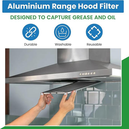 Filter Everything Replacement Range Hood Filter Compatible with Broan/Nutone S99010316 – 11-1/4 x 11-3/4 x 3/8 Inches – 1-Pack