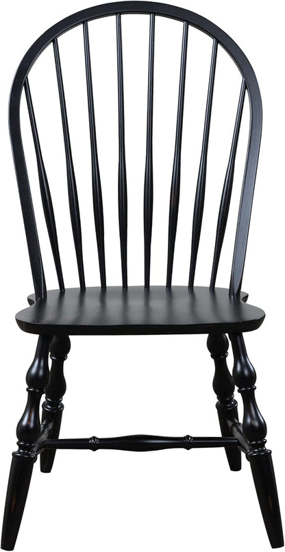 Sunset Trading Windsor Dining Chair Set, 41", Antique Black