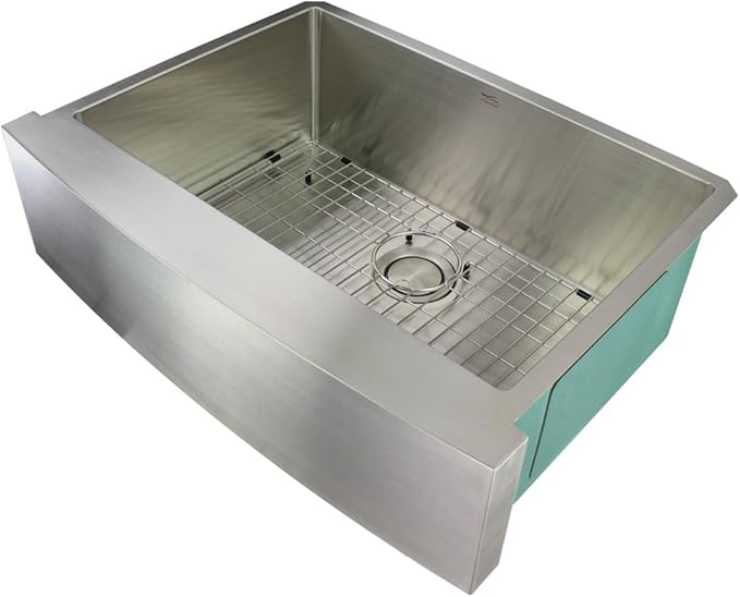 Transolid DUSSF302210 Diamond Apron-Front Single Bowl 16-Gauge Stainless Steel Kitchen Sink, 30-in x 22-in x 10-in, Brushed Finish