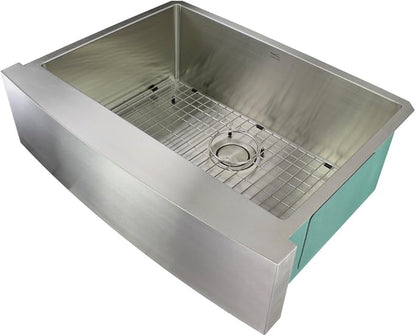Transolid DUSSF302210 Diamond Apron-Front Single Bowl 16-Gauge Stainless Steel Kitchen Sink, 30-in x 22-in x 10-in, Brushed Finish