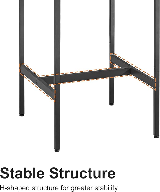 3 PCS Bar Table Set with 2 Stools, Modern Counter Height Table and Chairs Set for Living Room, Small Spaces (Rustic Brown)