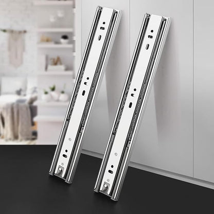 Gobrico Soft Close Drawer Slides 24 inch 10 Pair，Kitchen Drawer Slides 10 Fold Side Mount, Hardware Cabinet Drawer Slides Full Extension Drawer Glides, Heavy Duty Hydraulic Self Close Rails