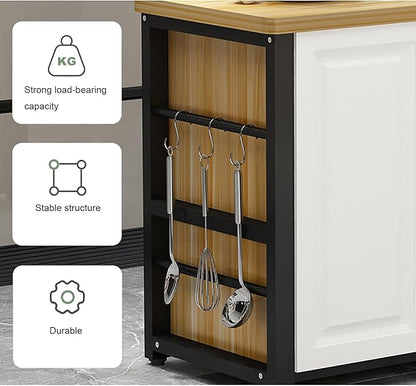 Kitchen Island with Cabinets, Freestanding Pantry Cabinet, Buffet Cabinet/Sideboard, Sideboard TV Stand for Dining Room, Living Room, Kitchen (Modern Buffet Table)(140x40cm/55.12x15.74in)