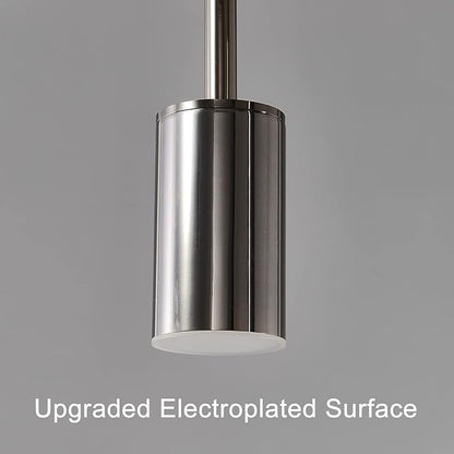 Siittoo Dining Room Light Fixture, Upgraded Dimmable LED Modern Pendant Light with Electroplated Surface, Modern Black LED Hanging Chandelier Light Fixture for Kitchen Island Dining Room,35W,5-Light
