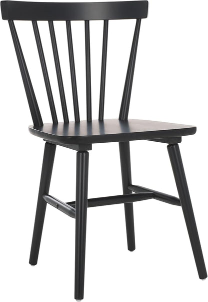 SAFAVIEH Home Collection – Winona Set of 2 Matte Black Windsor Farmhouse Dining Chairs, Spindle Back Wood Chairs, Classic Casual Seating (DCH8500J-SET2)