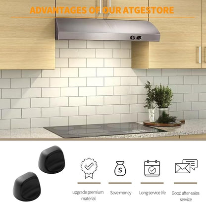 atgestore 2 Pcs Upgraded S99360232 Range Hood Knob Replacement for Broan Range Parts S600348 Black Fan and Light Knobs Broan Range Hood Switch Plastic Control Knobs Nutone Range Vent Hood Knobs