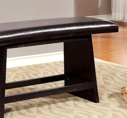 Modern Counter Height Bench Leather Padded Seat Stylish Upholstered Dining Bench for Kitchen Island Entertaining Guests Practical