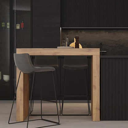 Mobili Fiver, Evolution High Table with Wireless Charger 47.2 x 23.6 in, Ashwood White, Made in Italy