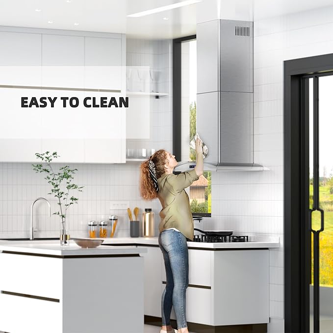 Range Hood Extension Chimney FGS-TG26S-ZST, Stainless Steel Wall Mount Chimney Extension for FIREGAS Glass Wall Mount Range Hood FGS-USG26G75CC