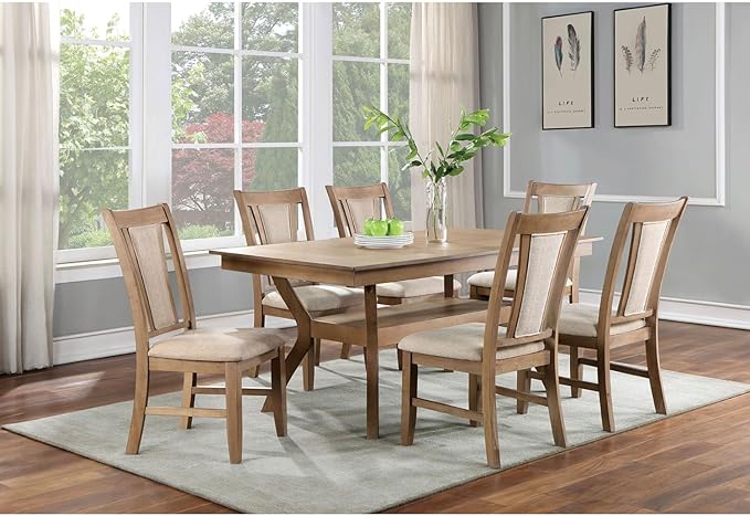 Modern Tone Dining Table with Open Lower Shelf - 64" L x 38" W x 30 1/4" H